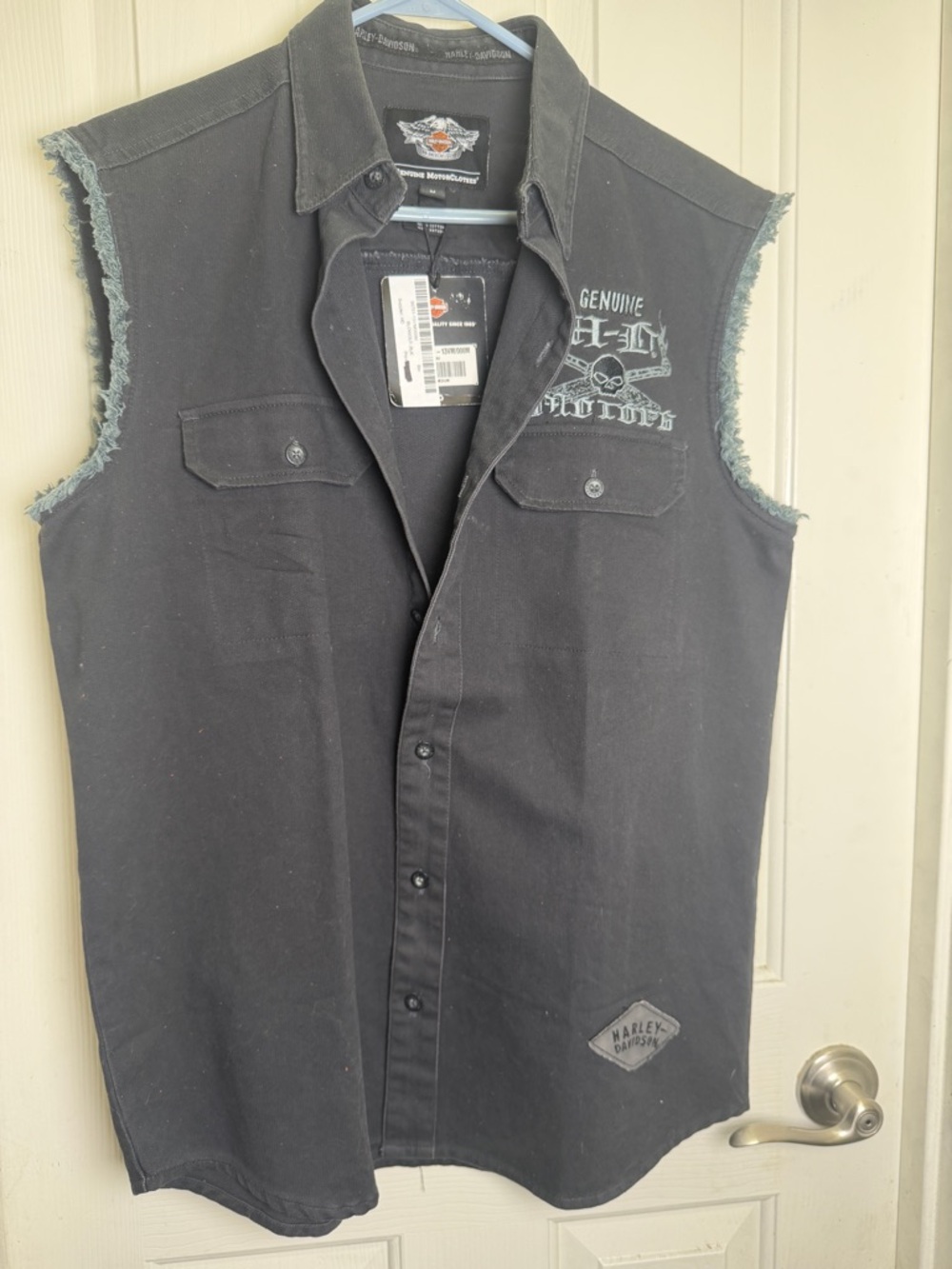 Harley vest medium men's denim new nwt - Picture 4 of 8